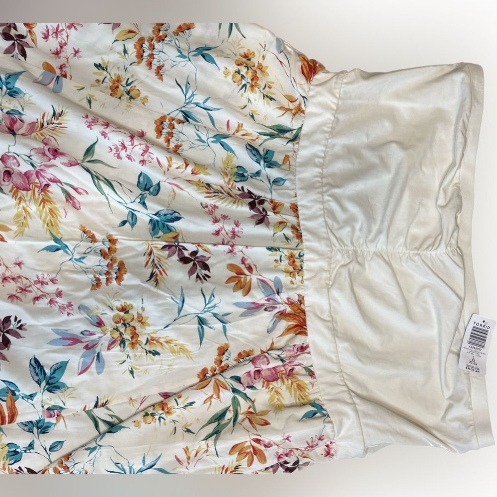 Torrid Midi Jersey Challis Sweetheart Tube Dress Plus size New floral summer - Picture 5 of 5